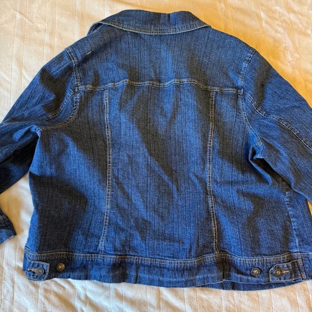 Vintage St Johns Bay Long Sleeve 4 Pocket Y Yoke Plus Size Denim Jacket 3X - Picture 3 of 3